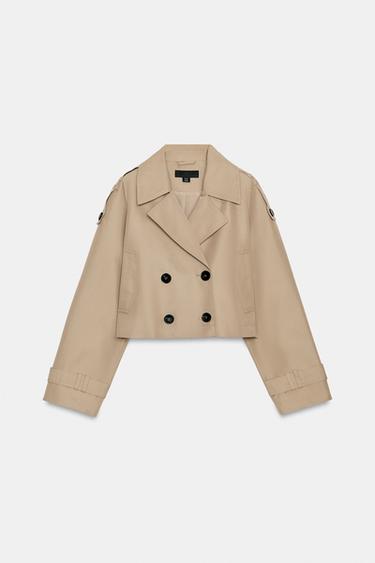 TRENCH COURT CROISÉ - Marron clair de Zara