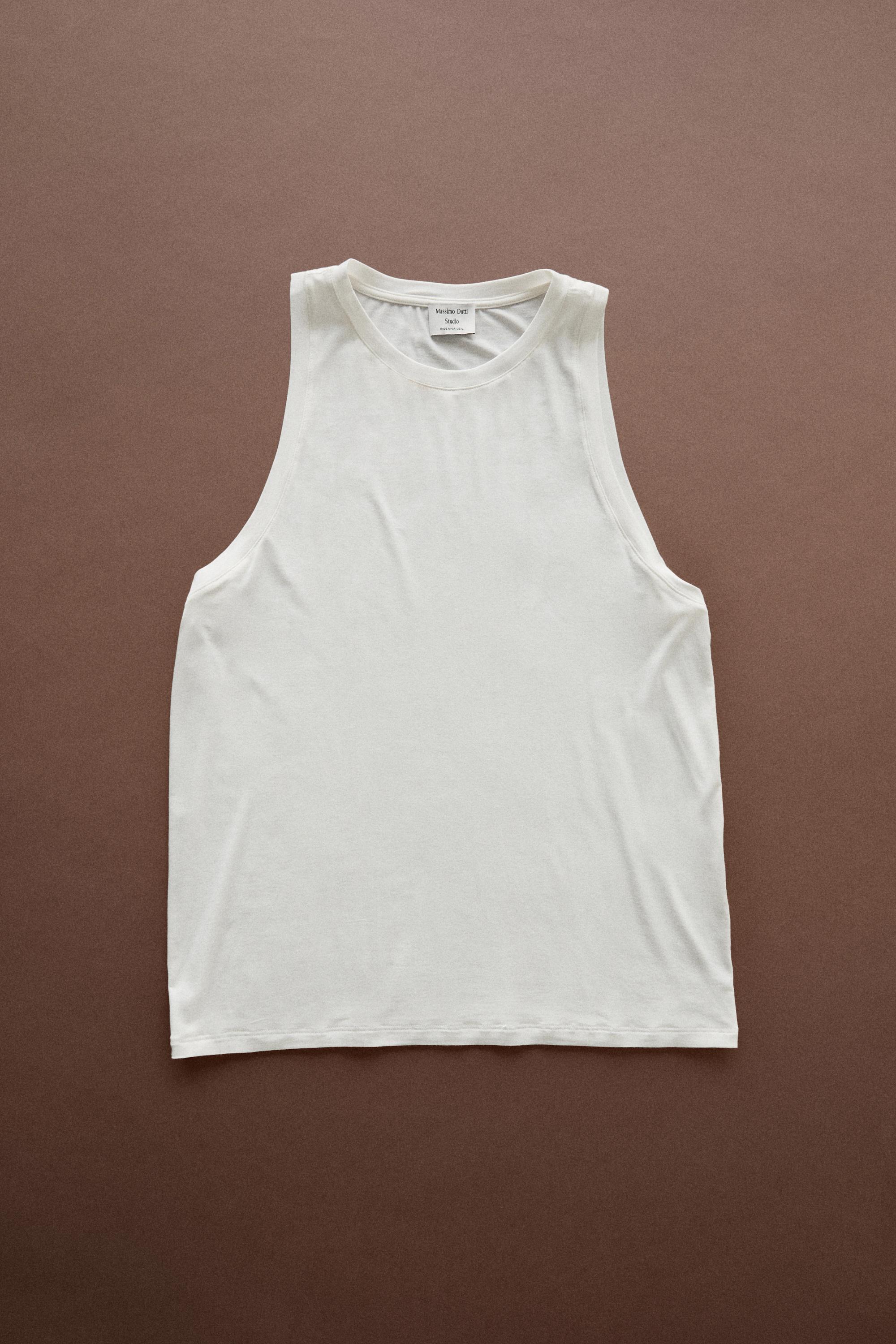 Silk blend sleeveless top - STUDIO — Ecru