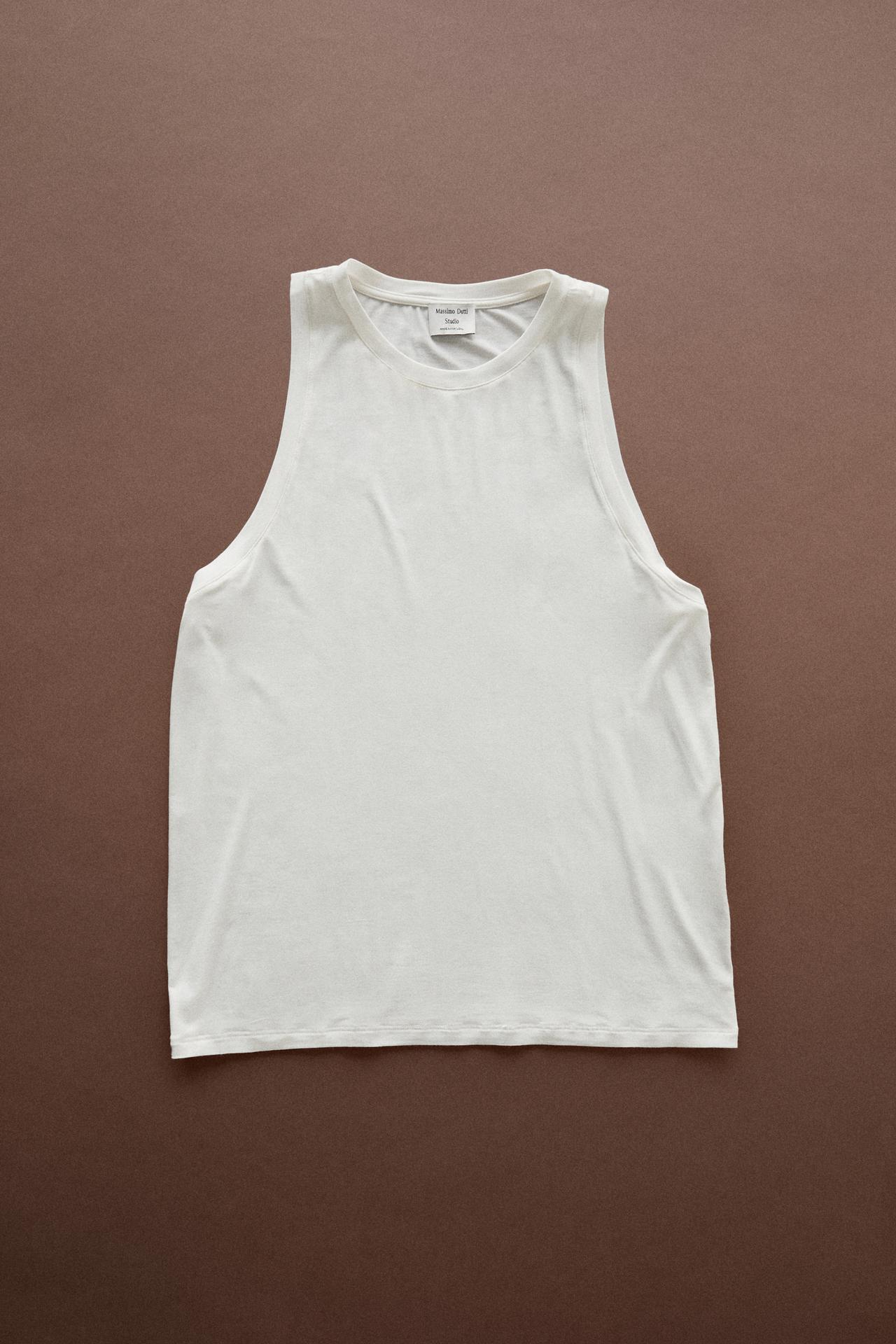 Silk blend sleeveless top - STUDIO — Ecru