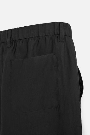LYOCELL BLEND TROUSERS - Black by Zara - Image 9