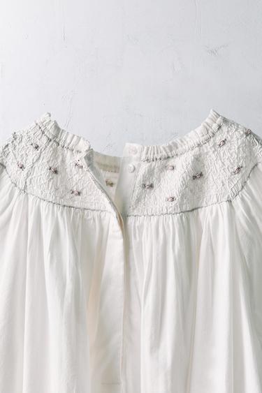 6-10 ANS/ ROBE FLEURS BRODÉES ÉDITION LIMITÉE - Blanc de Zara