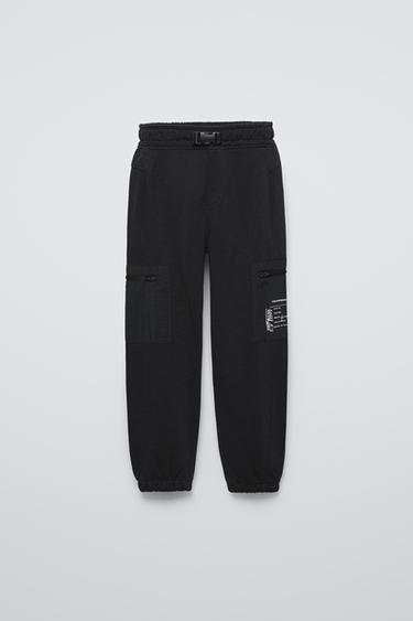 PLUSH TROUSERS WITH BUCKLE - Black by Zara - Image 0