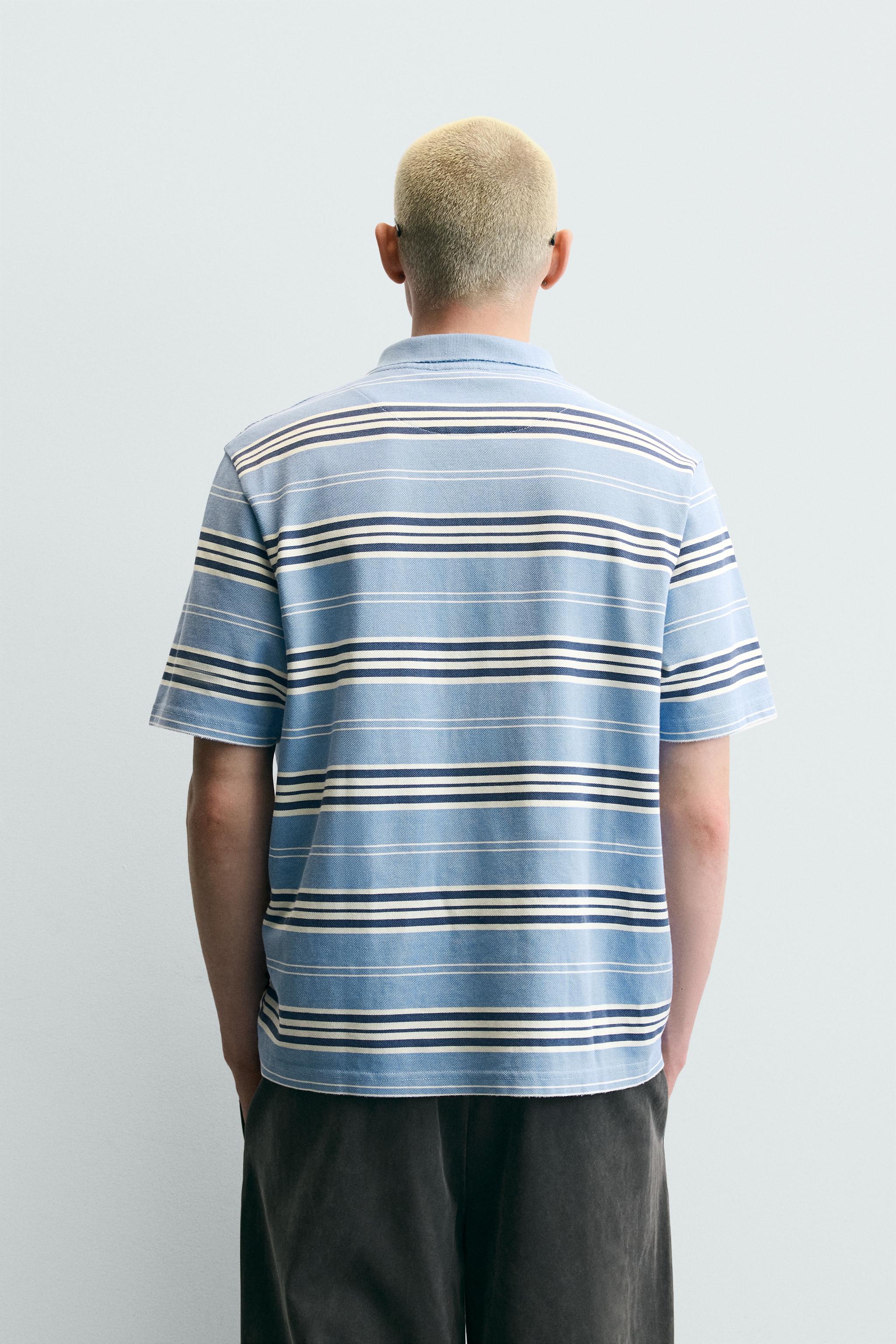 STRIPED BOXY FIT POLO