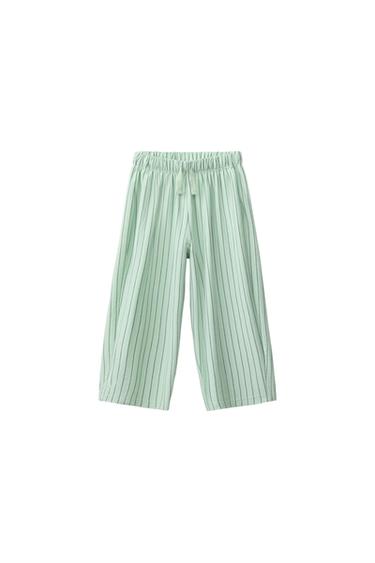 PANTALÓN RELAXED RAYAS - Verde claro de Zara