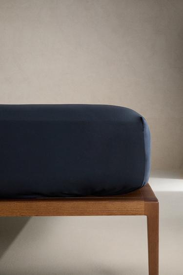 (300 THREAD COUNT) PERCALE FITTED SHEET | 30 CM HIGH - Midnight blue by Zara