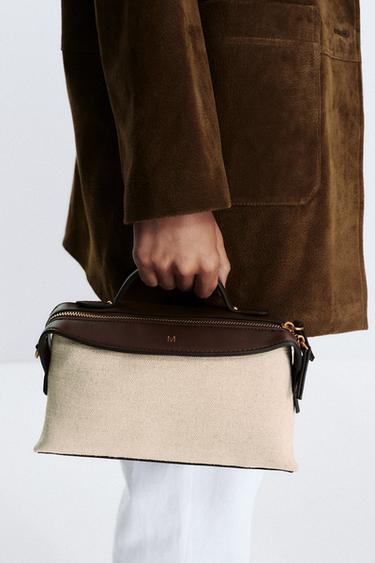 CANVAS OBLONG CITY BAG - Ecru by Zara - Image 2