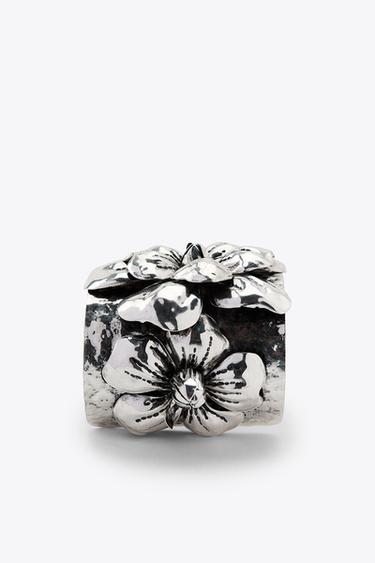 FLOWER BANGLE BRACELET - Silver by Zara - Image 4