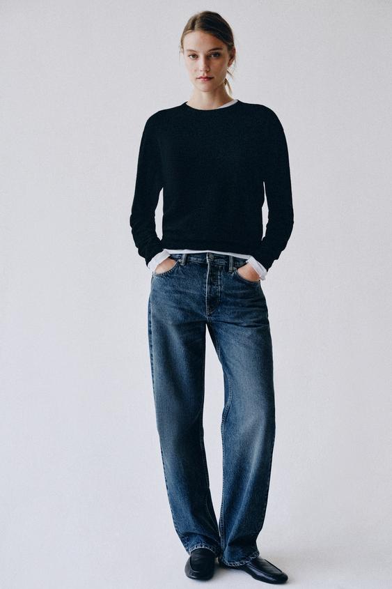 ZW COLLECTION STRAIGHT MID-WAIST JEANS - Blue by Zara - Image 0