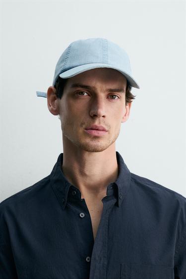 GORRA CHAMBRAY ALGODÓN - Azul claro de Zara - Imagen 0