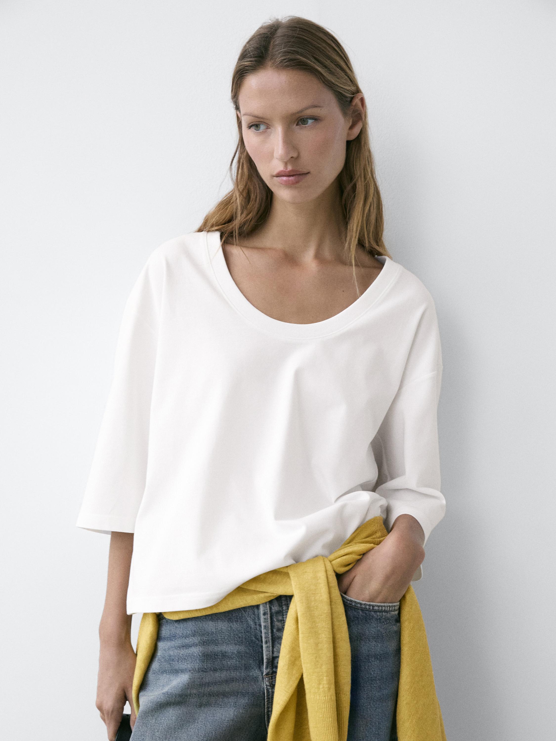 T-shirt col ras du cou 100 % coton