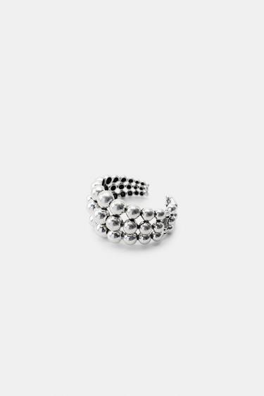 METAL BEAD BANGLE BRACELET - Silver by Zara