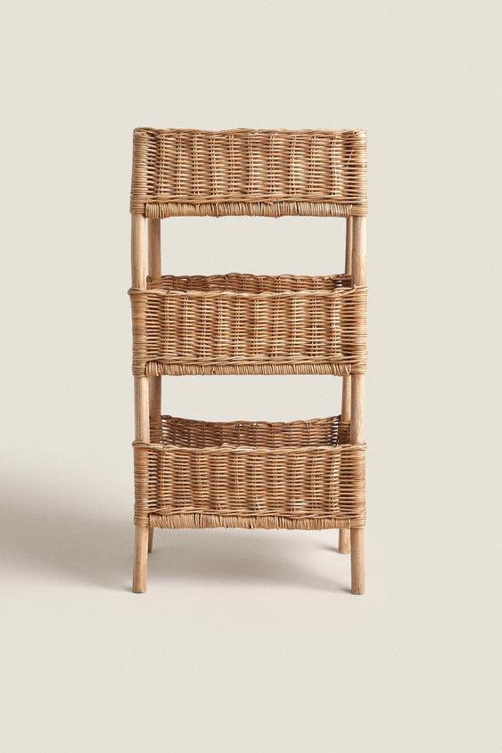 RATTAN STORAGE RACK Light beige ZARA United Kingdom