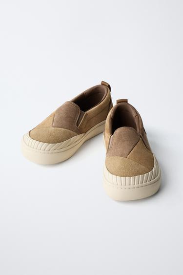 LEATHER PLIMSOLLS - Brown by Zara - Image 2