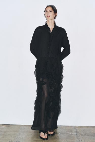 ZW COLLECTION OVERSIZE SHIRT - Black by Zara - Image 6