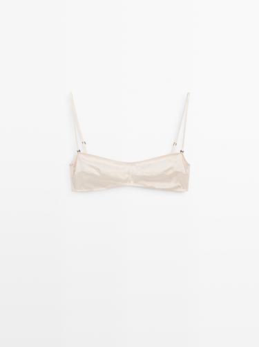 Zara Silk blend bandeau top - Ecru