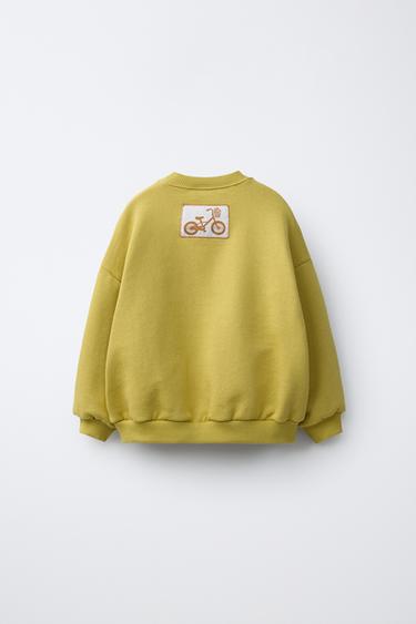 EMBROIDERED SLOGAN SWEATSHIRT - Olive green by Zara - Image 1