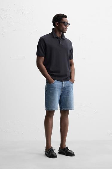 REGULAR FIT DENIM BERMUDA SHORTS - Mid-blue by Zara - Image 0