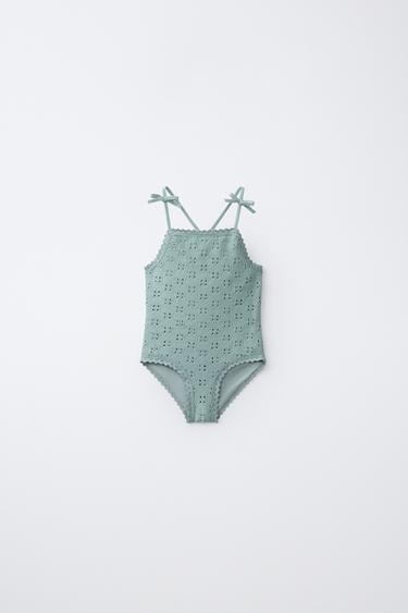 1-6 AÑOS/ BAÑADOR PUNTO CROCHET - Verde agua de Zara