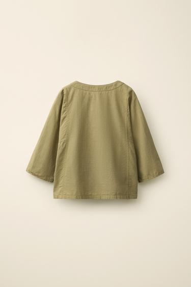 CHEMISE À COL MAO CRÉÉE PAR CARAMEL LONDON X ZARA - Kaki de Zara - Image 1