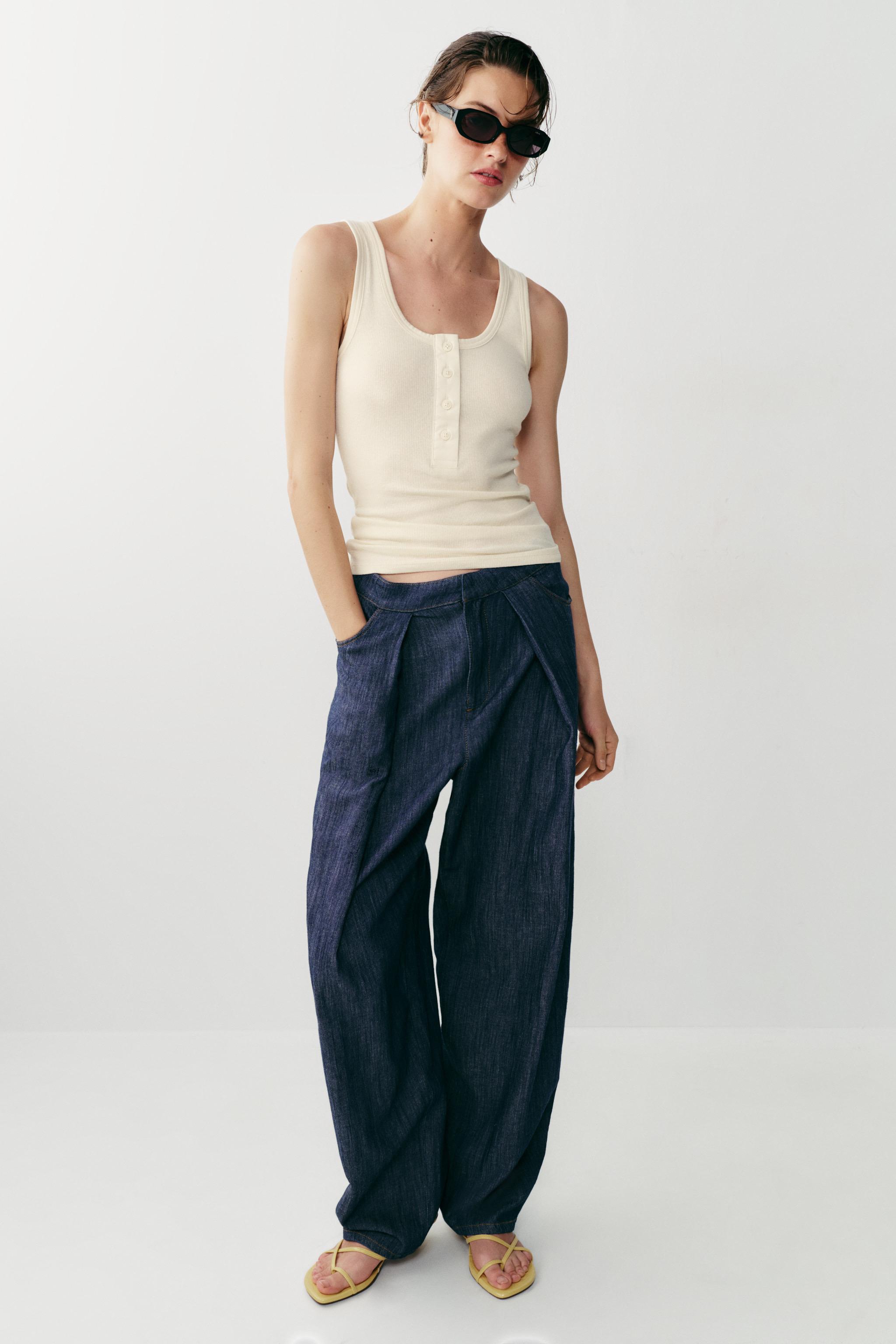 Женские брюки Zara PLEATED LINEN PANTS