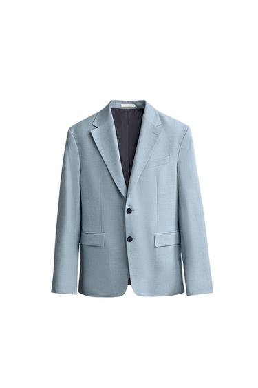 BLAZER REGULAR FIT DE TERNO - Azul-celeste da Zara