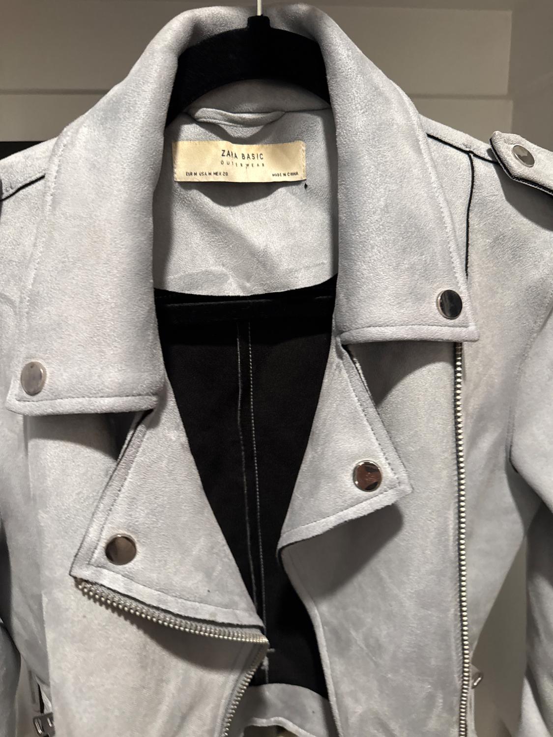 BLUE SUEDE LEATHER JACKET - Image 3