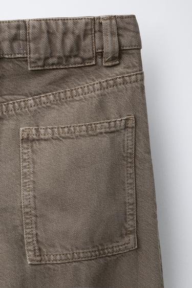 PANTALON BAGGY DÉCONTRACTÉ EN SERGÉ - Marron / Taupe de Zara - Image 3
