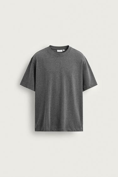 CAMISETA HEAVYWEIGHT MANGA CORTA ORIGINS - Gris vigoré de Zara