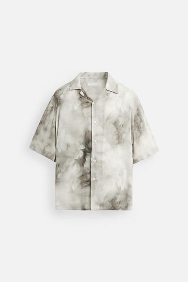 CHEMISE À IMPRIMÉ FLORAL - Gris de Zara - Image 7