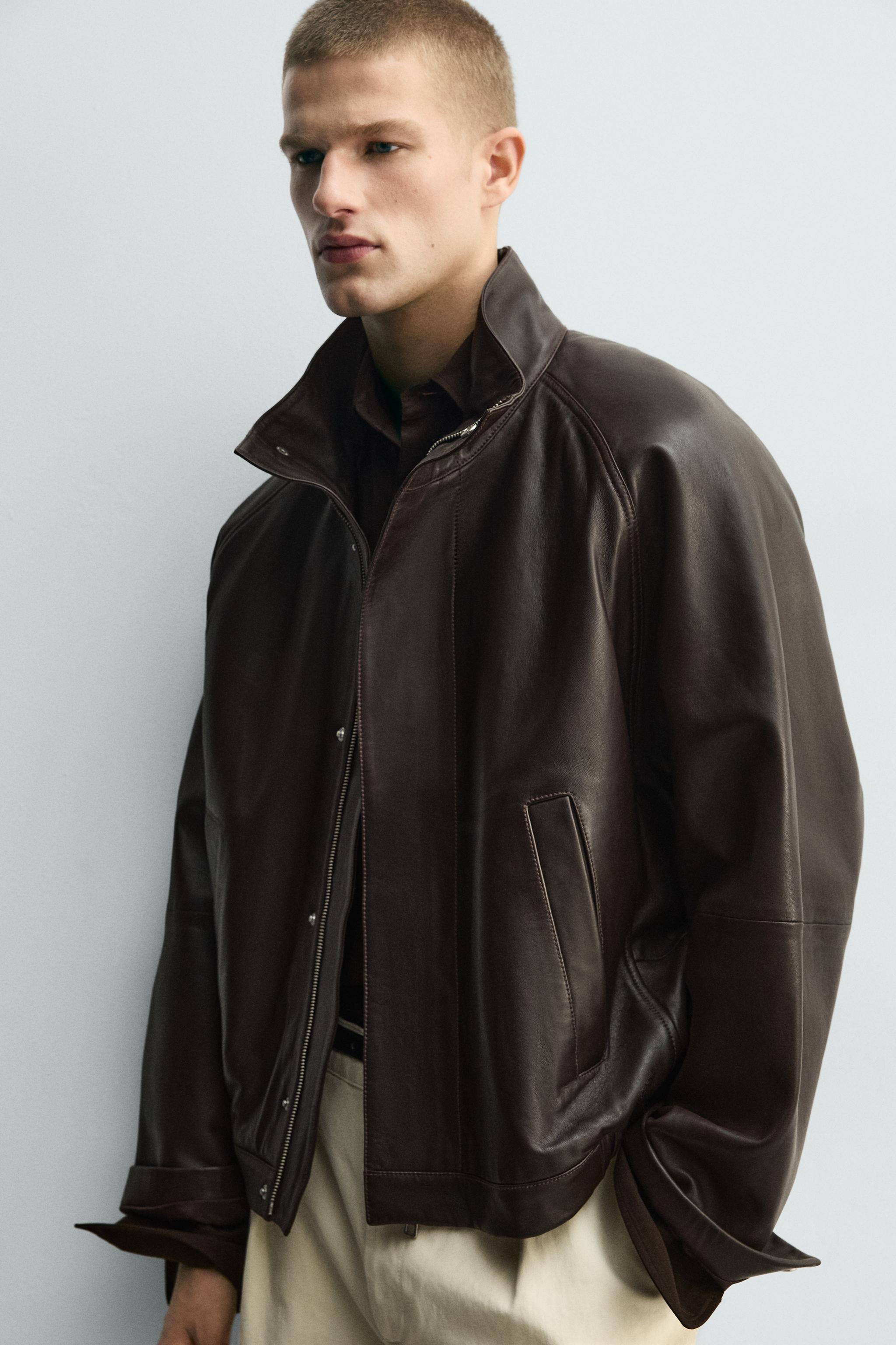 BLOUSON BOMBER EN CUIR
