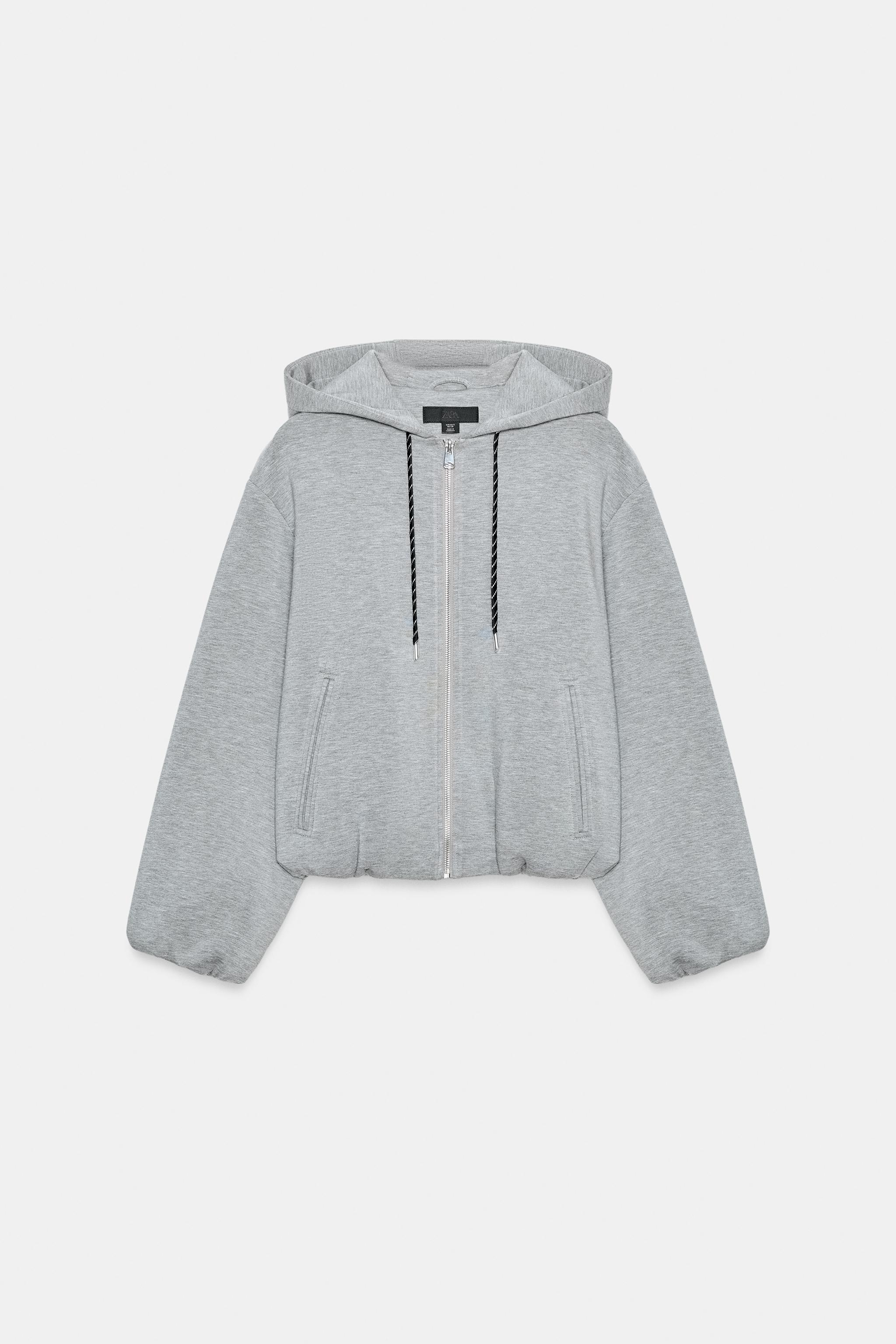 Женские худи Zara HOODED BOMBER SWEATSHIRT — фото 8