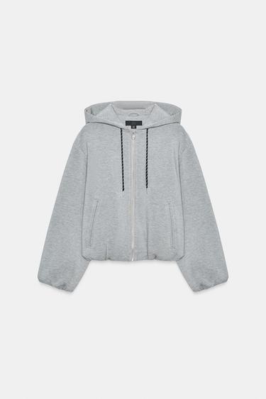 BOMBER HOODIE - Grey marl by Zara