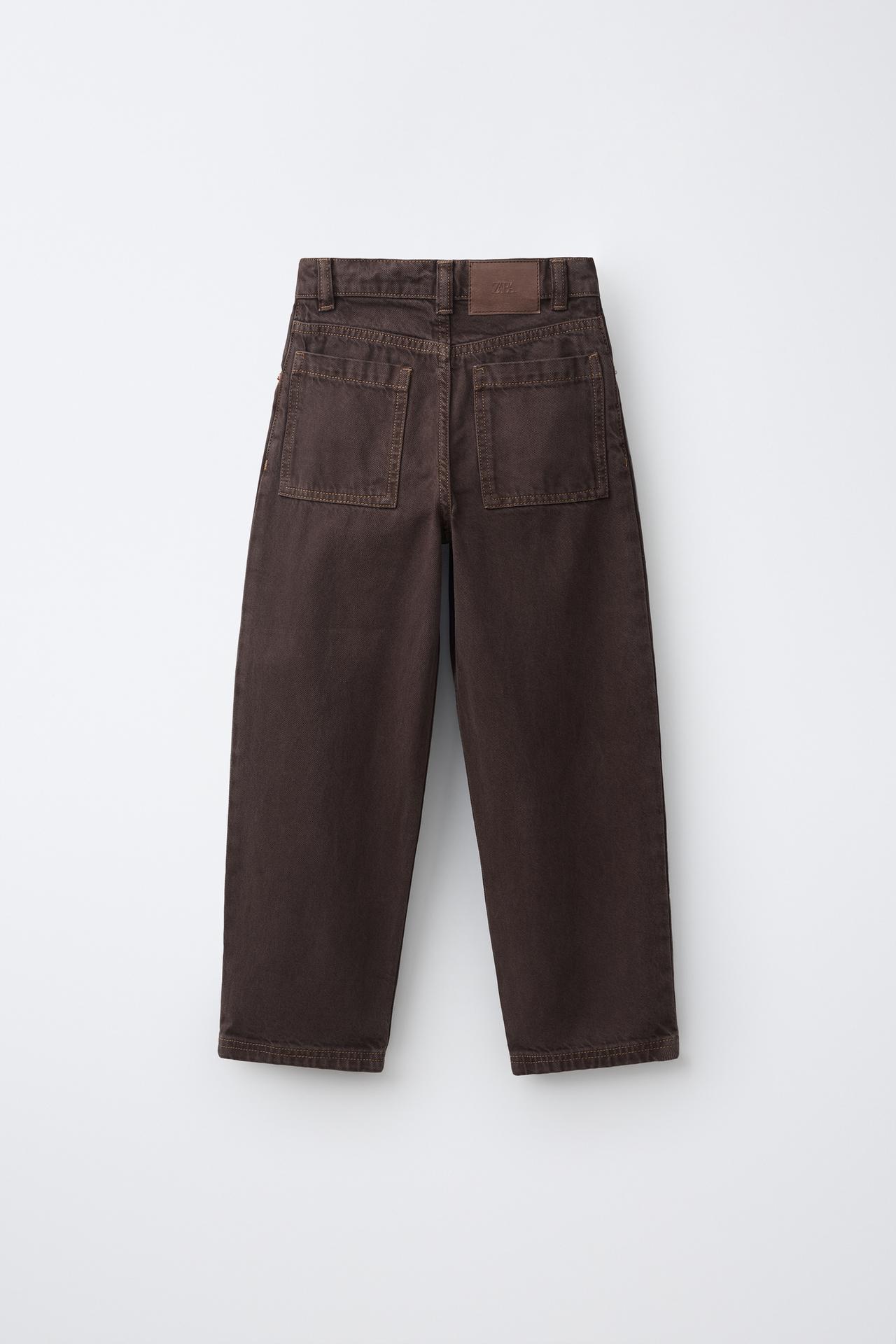 RELAXED BAGGY JEANS — Brown