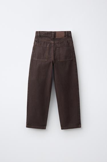 RELAXED BAGGY JEANS — Brown 2