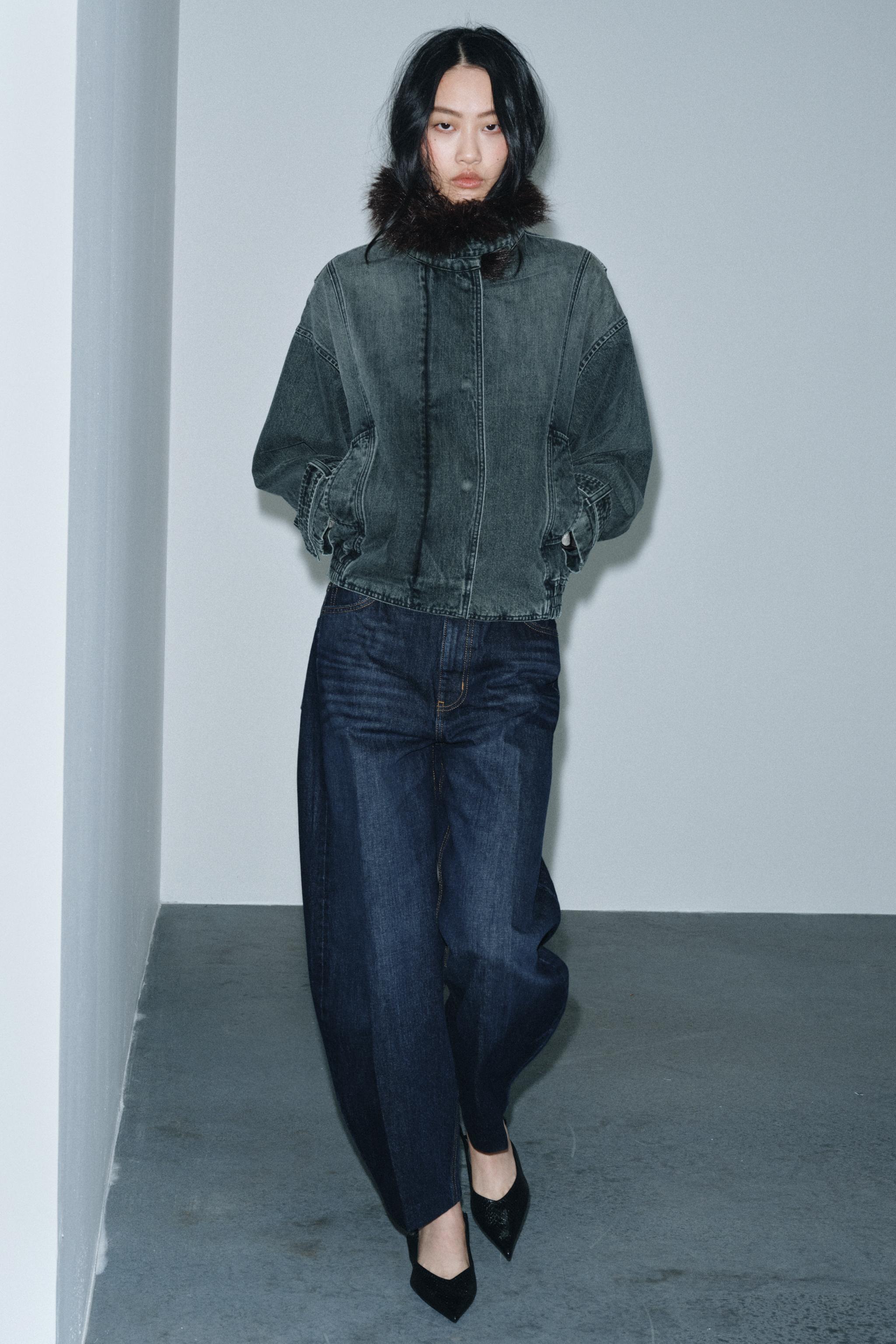 サラ　0724 ZW COLLECTION DENIM BOMBER JACKET - Blue | ZARA United States