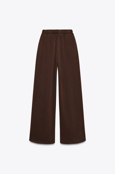 PANTALON INTERLOCK EFFET DÉLAVÉ - Marron foncé de Zara - Image 6