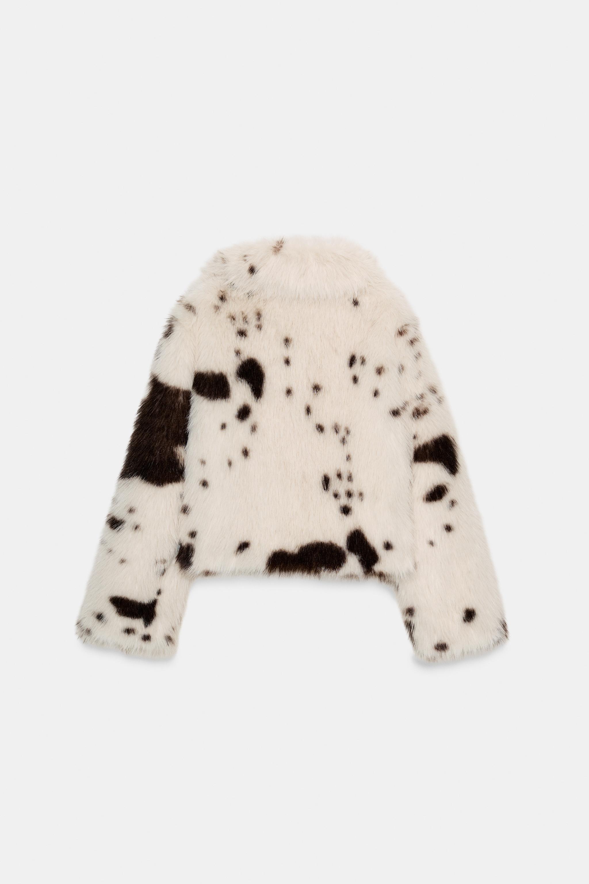 FAUX FUR ANIMAL PRINT JACKET