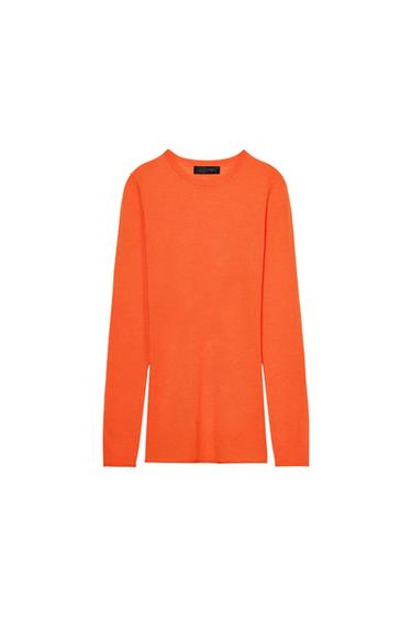 ТОНКИЙ СВИТЕР ИЗ СМЕСОВОЙ ШЕРСТИ — ОРАНЖЕВЫЙ от Zara