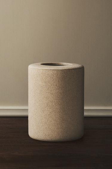 RESIN BATHROOM BIN - Beige by Zara