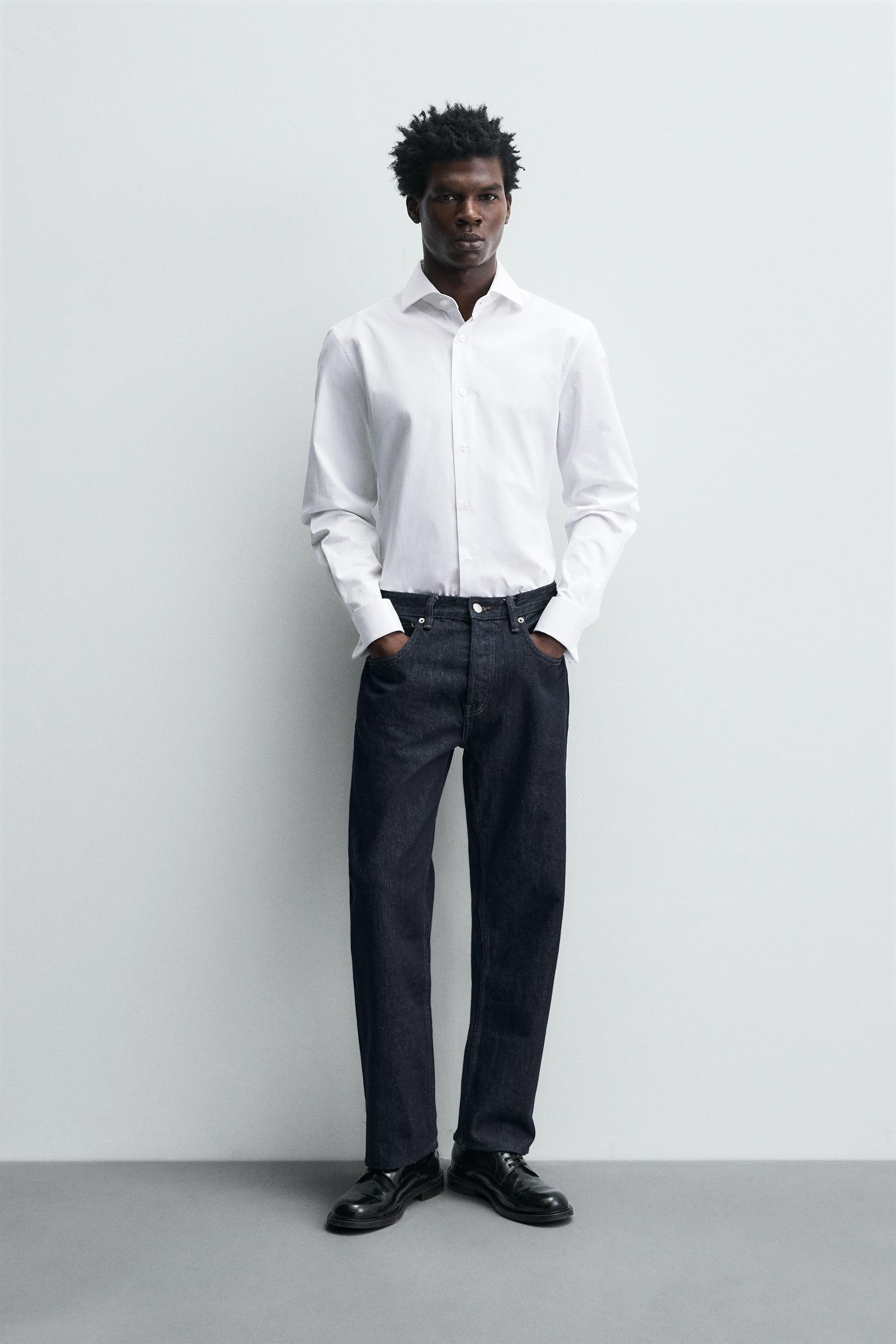 FRENCH CUFF TEXTURED SHIRT - White | ZARA United States