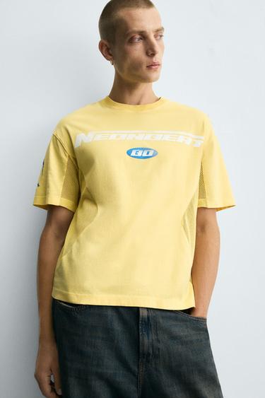 T-SHIRT WITH SLOGAN PRINT - Yellow by Zara - Image 4