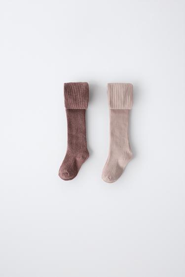 Zara RIB TIGHTS 2-PACK - Pink