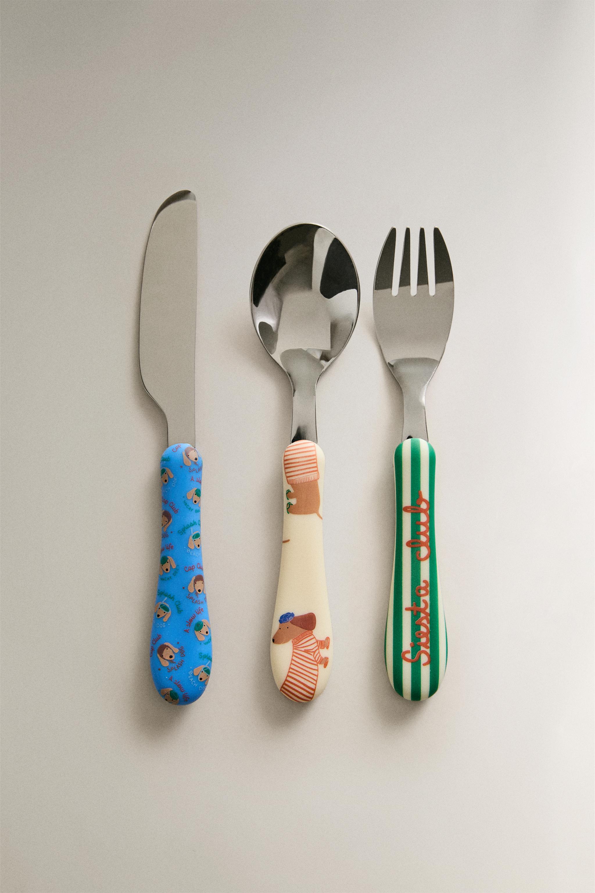 KIDS' DOG FLATWARE SET (SET OF 3)