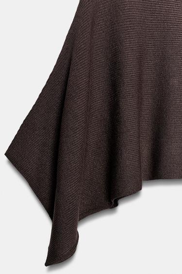 CAPE COURTE EN MAILLE - Marron de Zara - Image 9