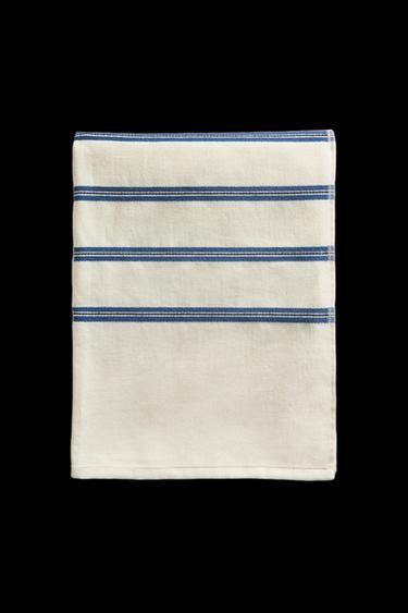 BEACH TOWEL WITH THIN STRIPES - Mid-blue by Zara