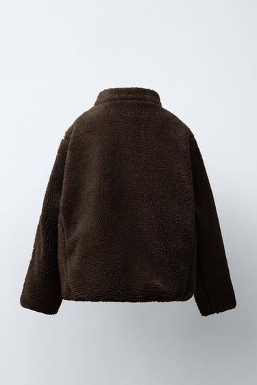 VESTE EFFET MOUTON DOUBLURE POLAIRE CHAMPION ® X ZARA - Chocolat de Zara - Image 3