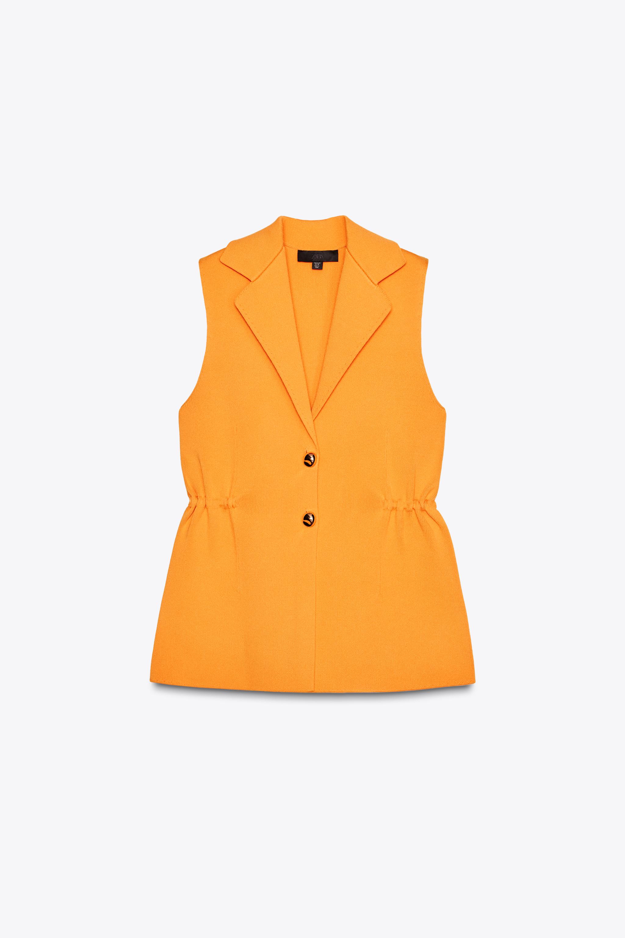 WAISTCOAT TOP WITH GATHERED WAIST DETAIL - Aubergine | ZARA