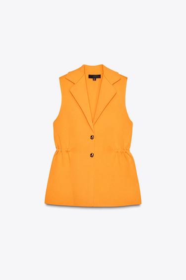TOP WESTE GEWICKELT MIT RAFFUNGEN AN DER TAILLE - Mandarine von Zara