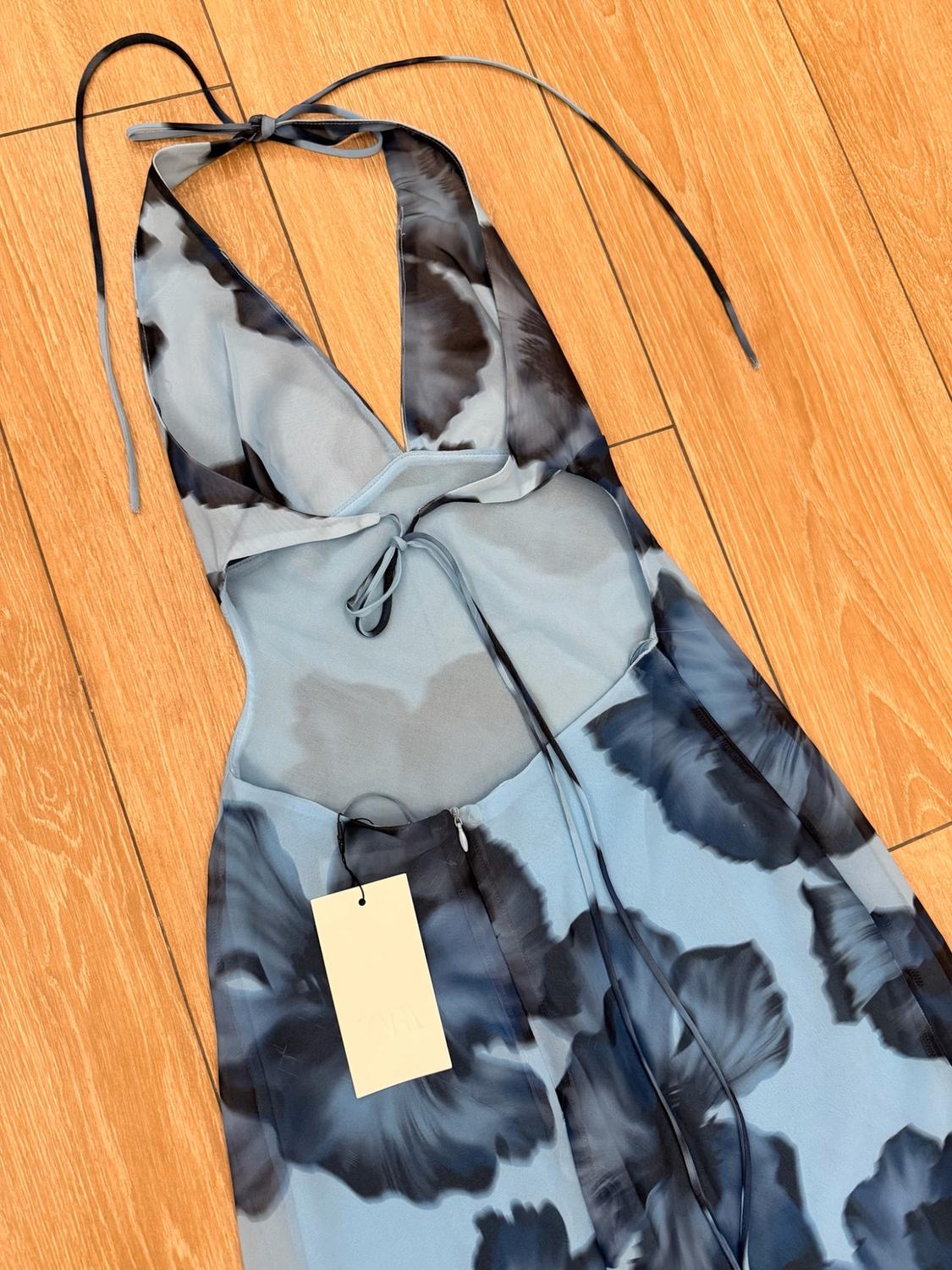 HALTER PRINTED LONG DRESS - Image 5