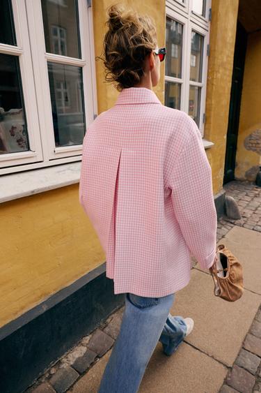 VESTE À CARREAUX VICHY - Rose / Blanc de Zara - Image 2